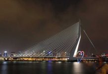 Workshop nachtfotografie: spelen met licht in Rotterdam Wokshop nachtfotografie - Hartje getekend met licht op de Erasmusbrug